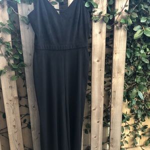 Black Suede Jumpsuit